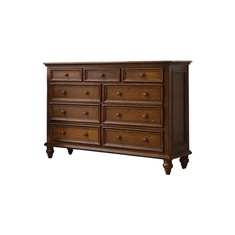 Solid Wood Traditional Storage Chest Dresser with 3/4/5/6/7/8/9/10 Drawers