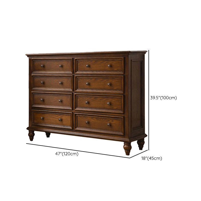 Solid Wood Traditional Storage Chest Dresser with 3/4/5/6/7/8/9/10 Drawers