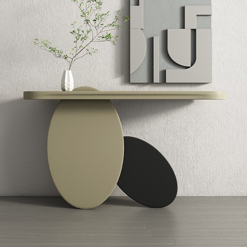 Oval Shape Contemporary Console Table Wood Console Sofa Table