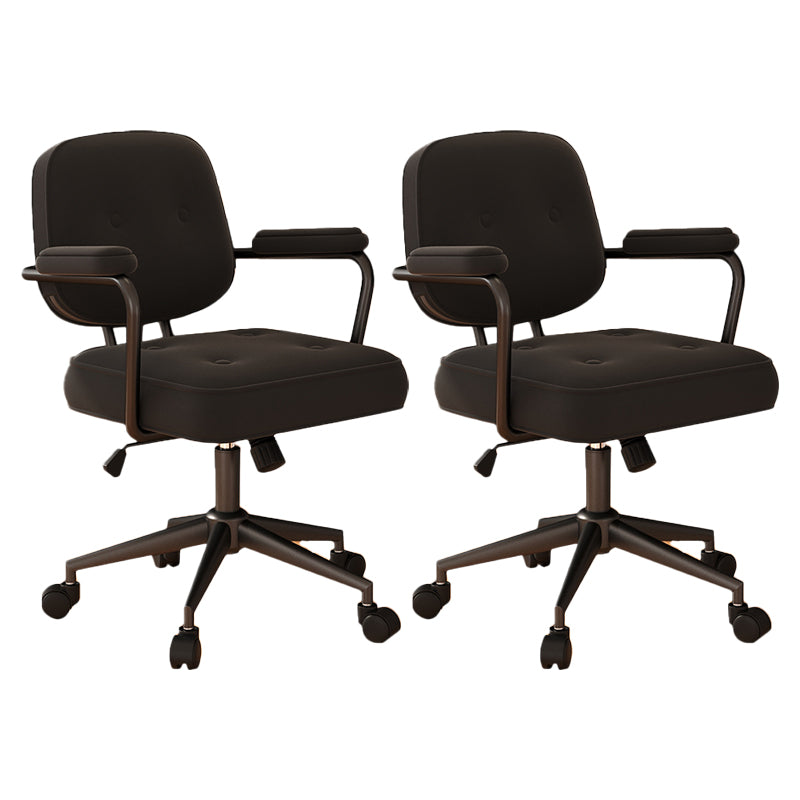 Contemporary Arm Office Chair Desk Chair with Wheels for Bedroom