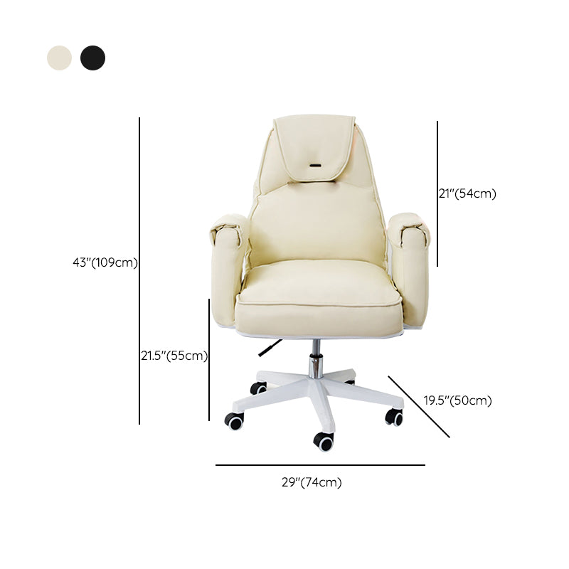 Modern Office Chair Adjustable Seat Height No Distressing Slide Chair with Wheels