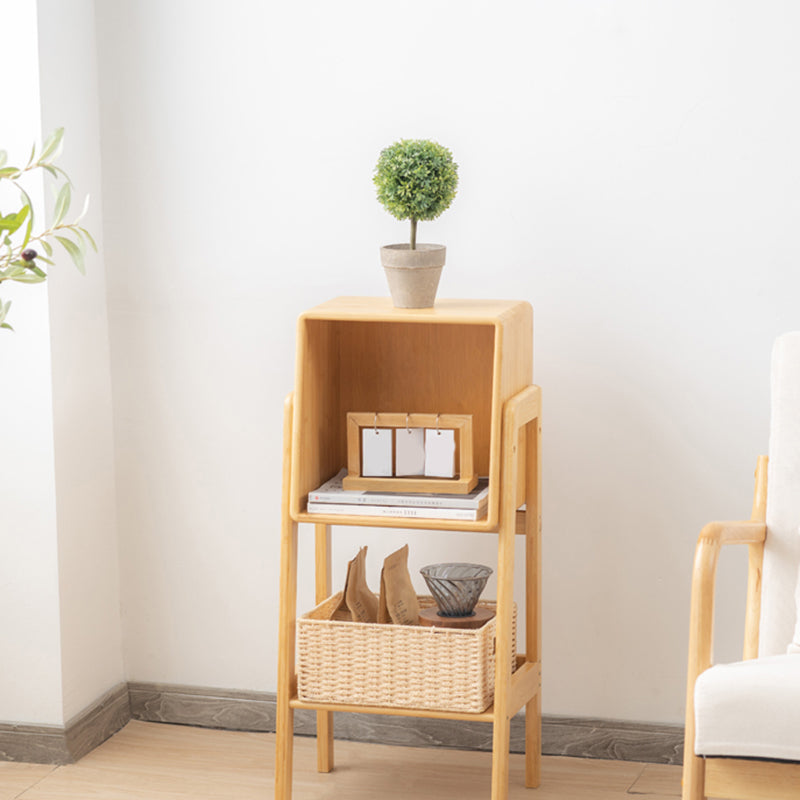 Closed Back Bamboo Bookshelf Contemporary Vertical Bookcase with Shelves