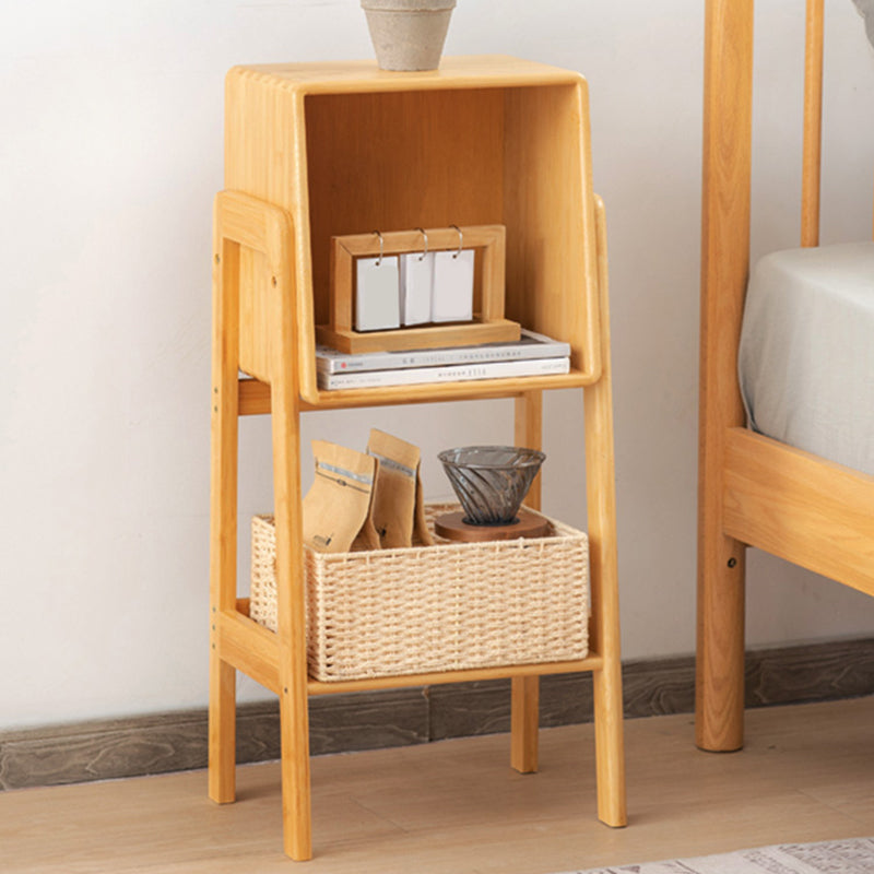 Closed Back Bamboo Bookshelf Contemporary Vertical Bookcase with Shelves