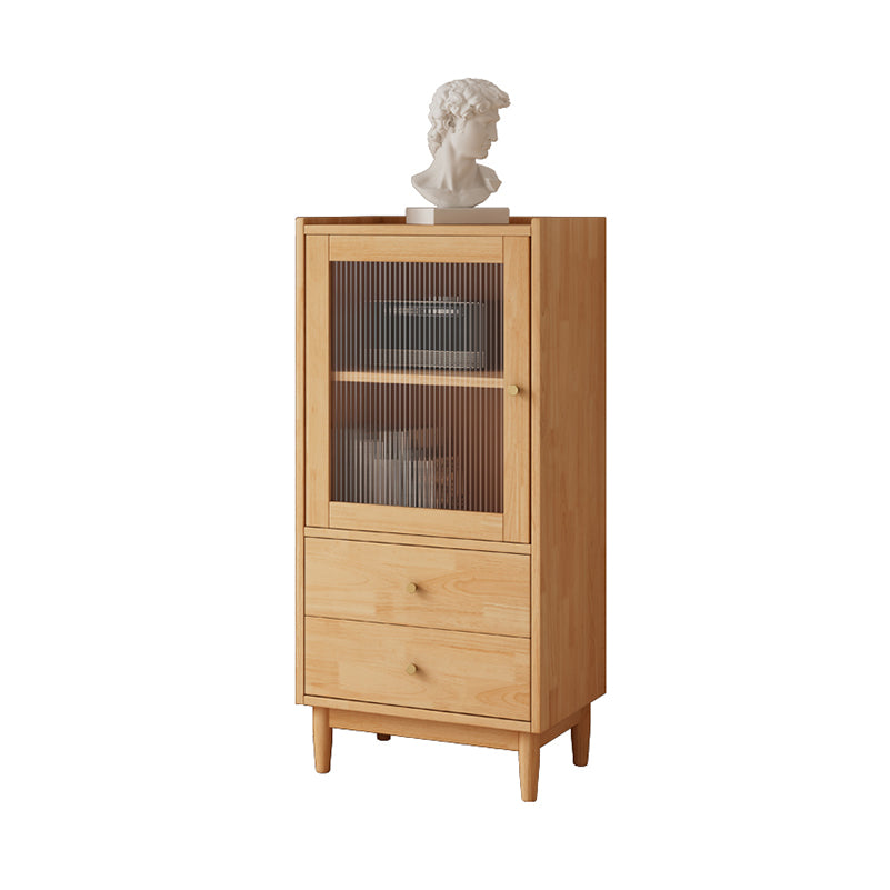 Contemporary Closed Back Bookshelf Solid Wood Bookcase with Drawers