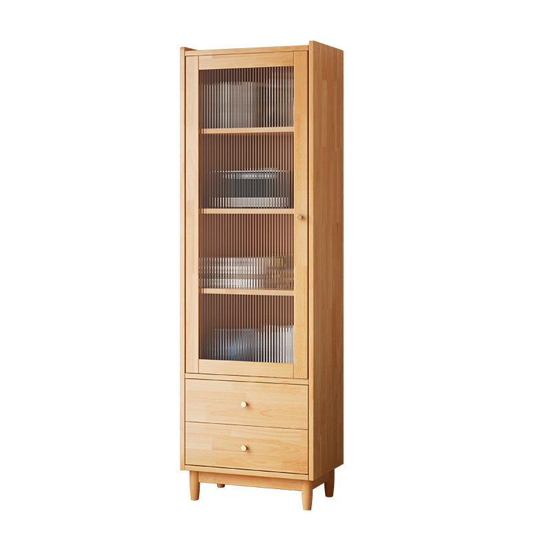 Contemporary Closed Back Bookshelf Solid Wood Bookcase with Drawers