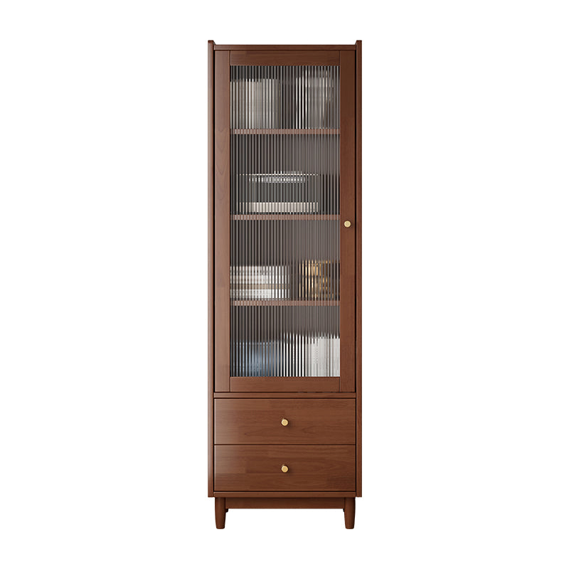 Contemporary Closed Back Bookshelf Solid Wood Bookcase with Drawers