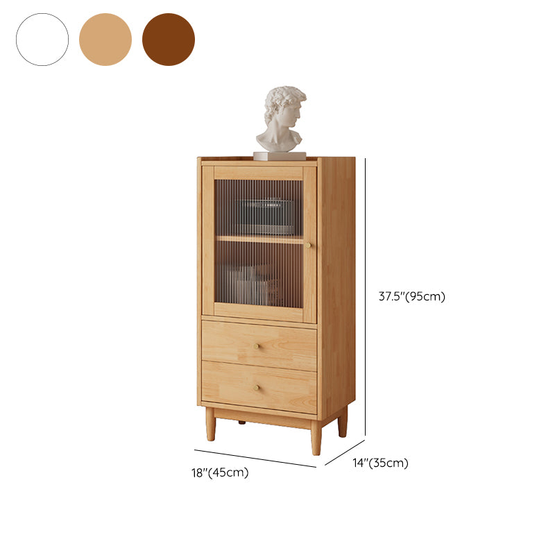 Contemporary Closed Back Bookshelf Solid Wood Bookcase with Drawers