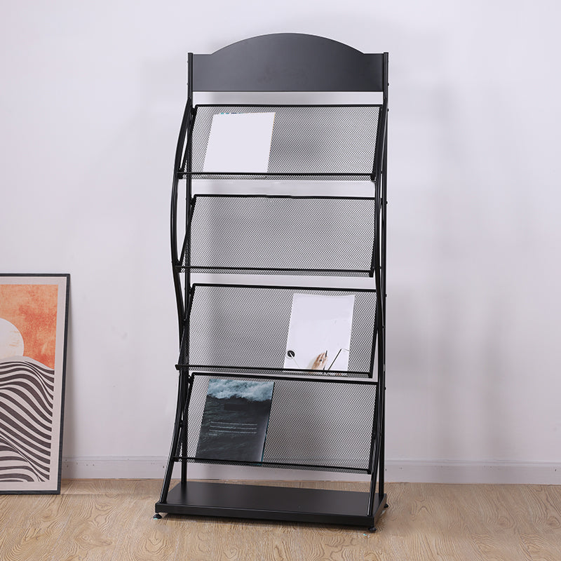 Metal Contemporary Vertical Bookshelf Closed Back Bookcase with Shelves