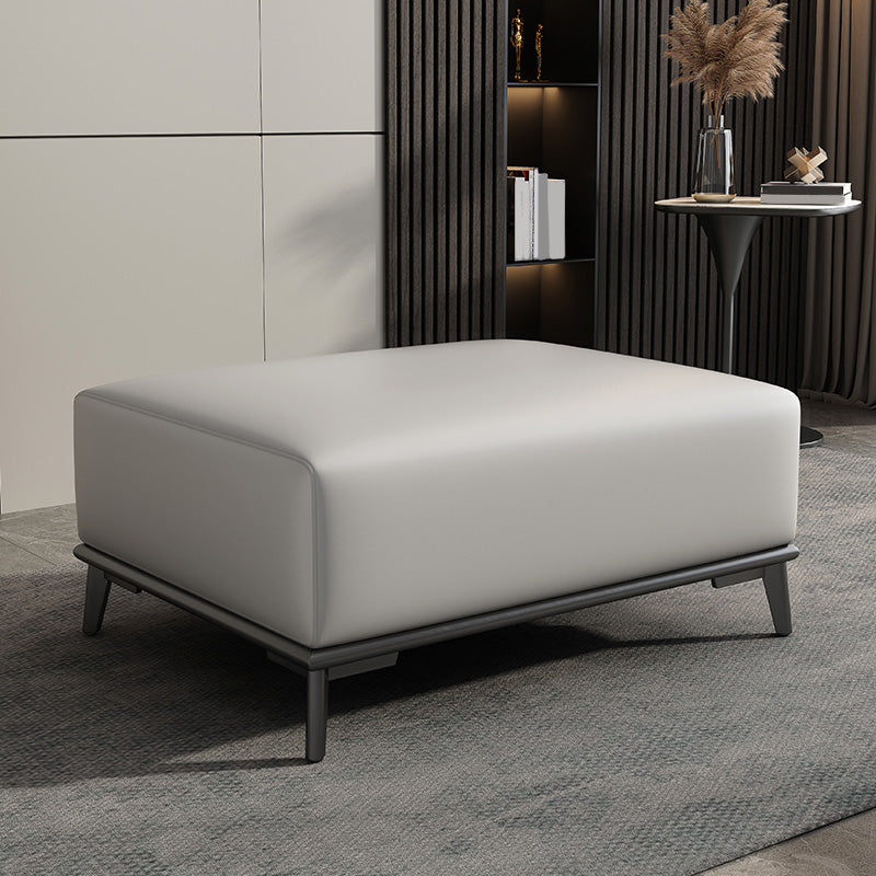 Rectangular Contemporary Ottoman Leather Foot Stool with Legs
