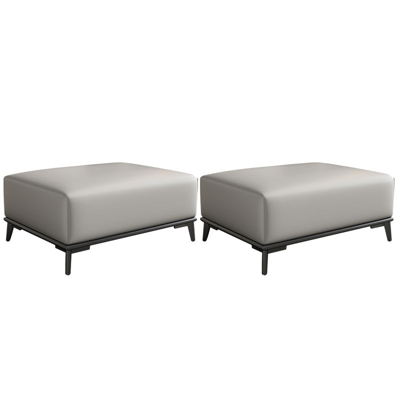 Rectangular Contemporary Ottoman Leather Foot Stool with Legs