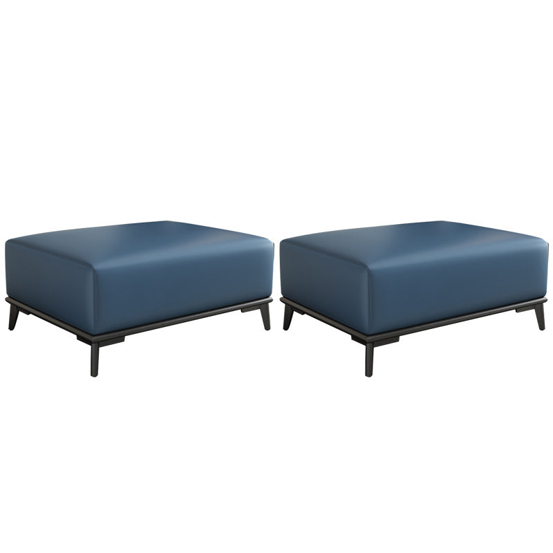 Rectangular Contemporary Ottoman Leather Foot Stool with Legs