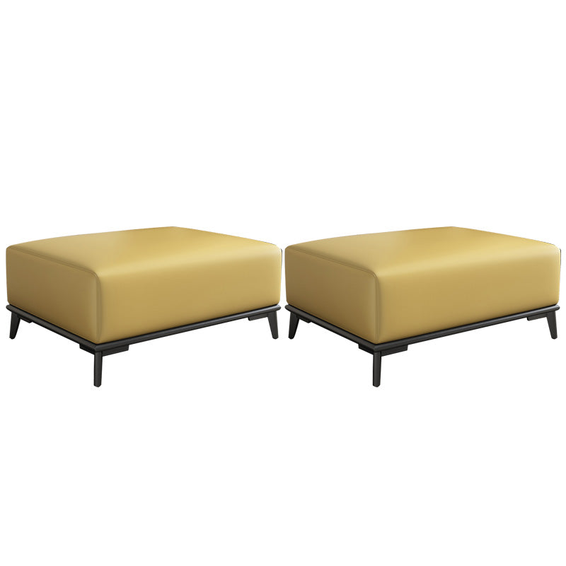 Rectangular Contemporary Ottoman Leather Foot Stool with Legs