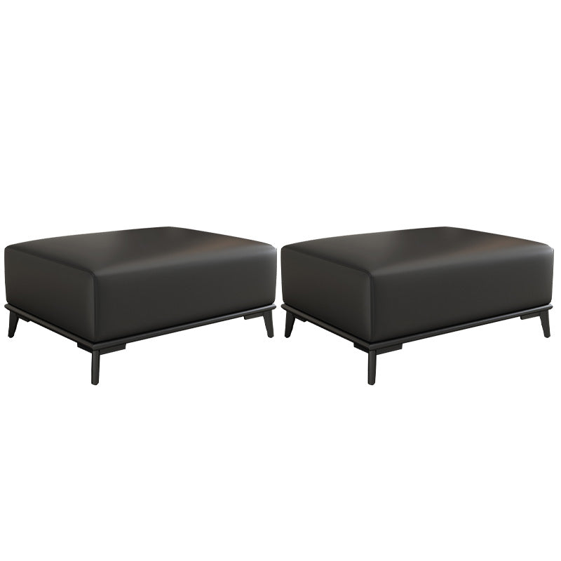 Rectangular Contemporary Ottoman Leather Foot Stool with Legs