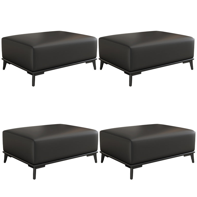 Rectangular Contemporary Ottoman Leather Foot Stool with Legs