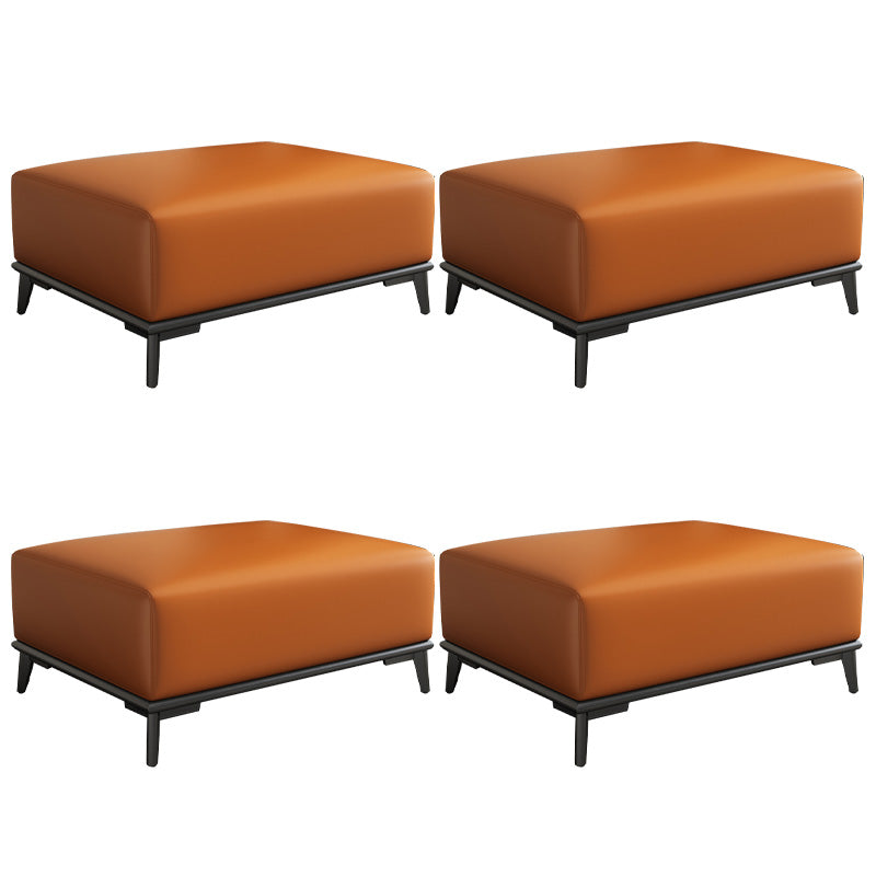 Rectangular Contemporary Ottoman Leather Foot Stool with Legs