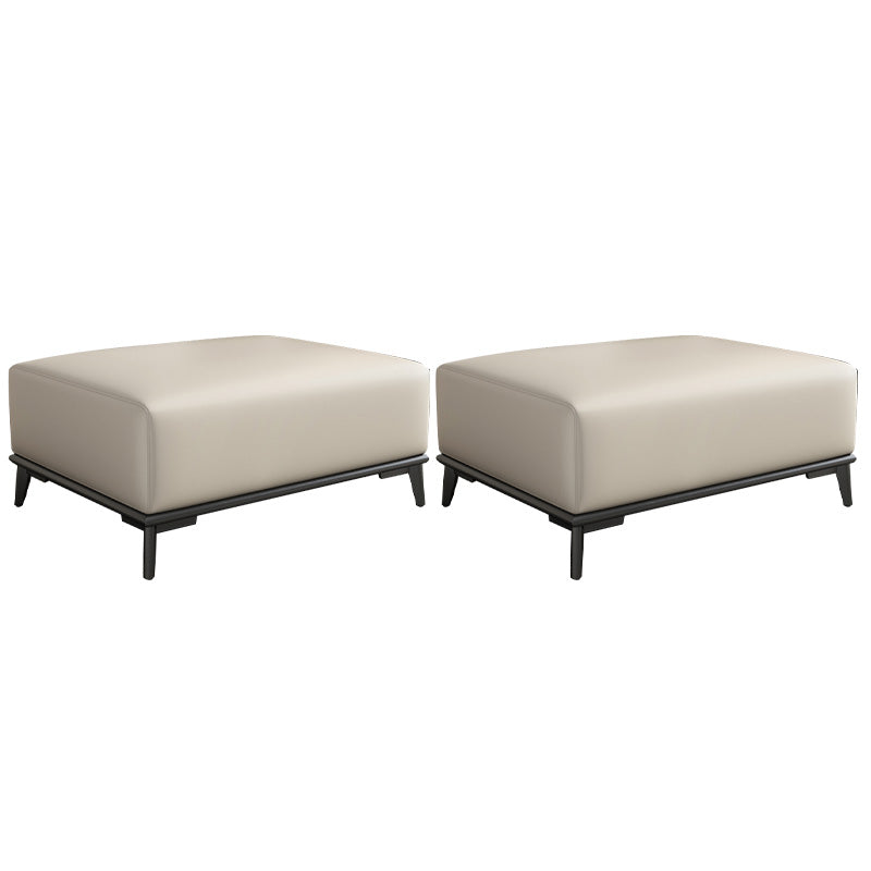 Rectangular Contemporary Ottoman Leather Foot Stool with Legs