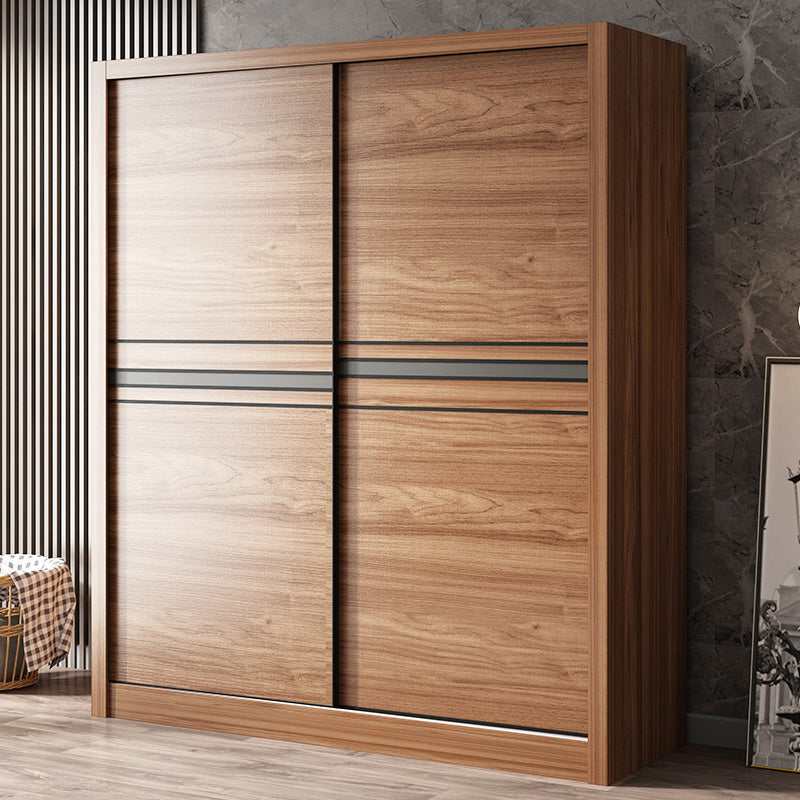 Bedroom Wooden Storage Cabinet Traditional Sliding Doors Wardrobe Armoire