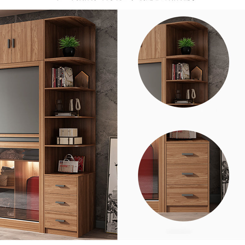 Bedroom Wooden Storage Cabinet Traditional Sliding Doors Wardrobe Armoire