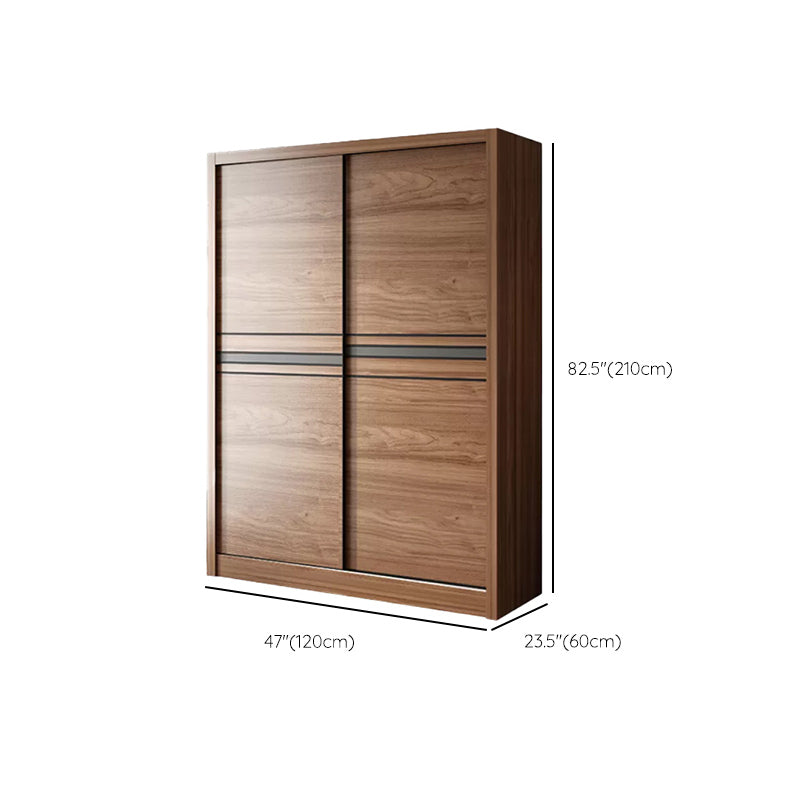 Bedroom Wooden Storage Cabinet Traditional Sliding Doors Wardrobe Armoire