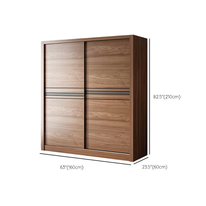 Bedroom Wooden Storage Cabinet Traditional Sliding Doors Wardrobe Armoire