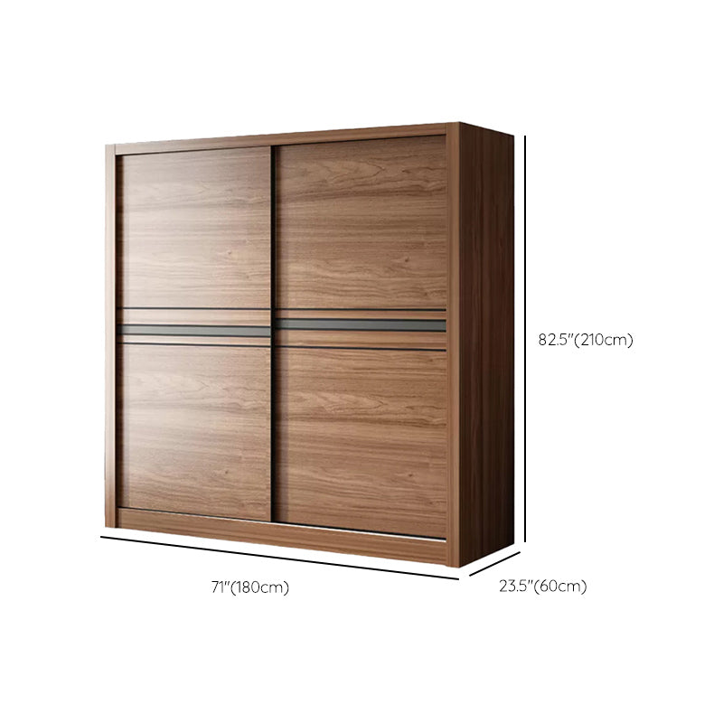 Bedroom Wooden Storage Cabinet Traditional Sliding Doors Wardrobe Armoire