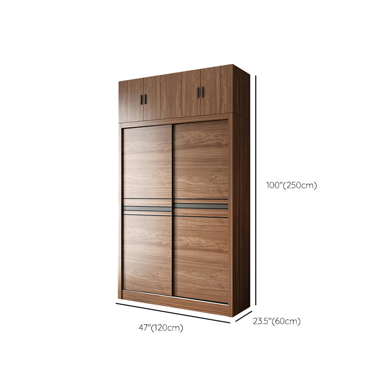 Bedroom Wooden Storage Cabinet Traditional Sliding Doors Wardrobe Armoire
