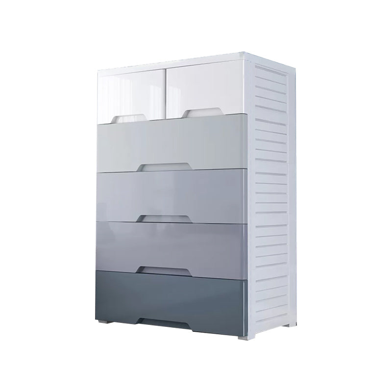Contemporary Bedroom Wardrobe Plastic Drawers Storage Armoire