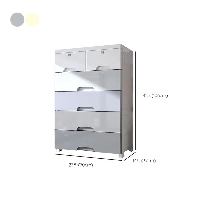 Contemporary Bedroom Wardrobe Plastic Drawers Storage Armoire