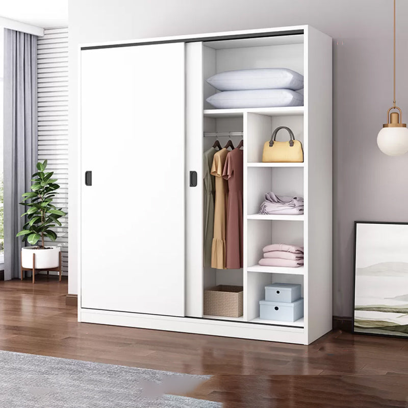Engineered Wood Wardrobe Armoire Modern Storage Cabinet with Shelves