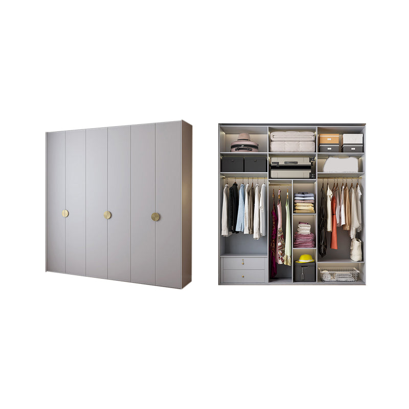 Engineered Wood Wardrobe Cabinet Modern Wardrobe Closet with Shelves for Home