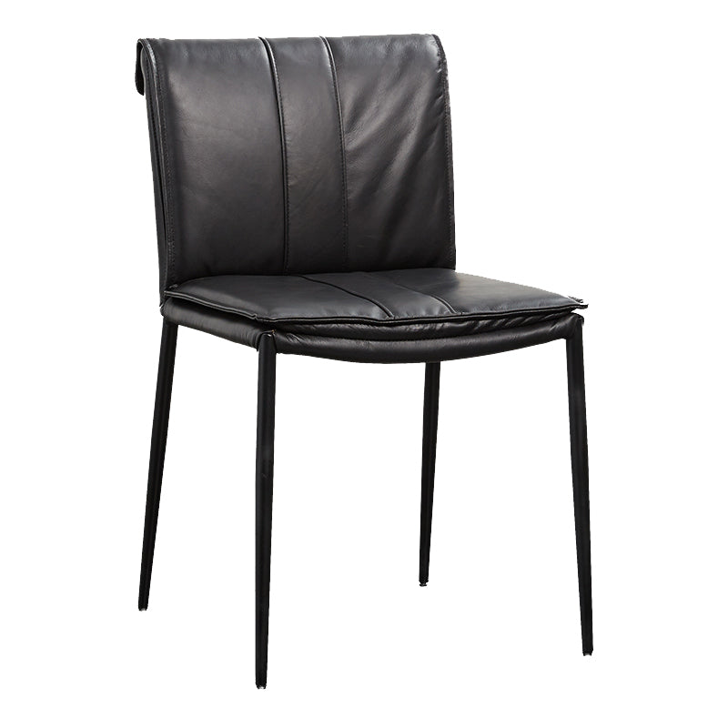 Modern Style Side Chair Upholstered Dining Chair with Metal Base