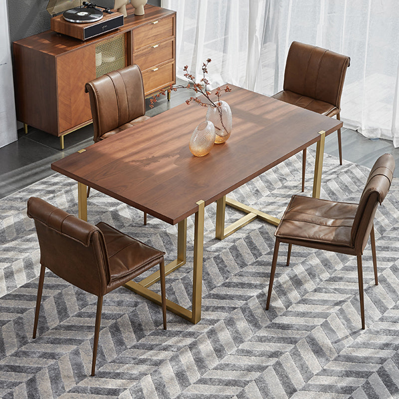 Modern Style Side Chair Upholstered Dining Chair with Metal Base