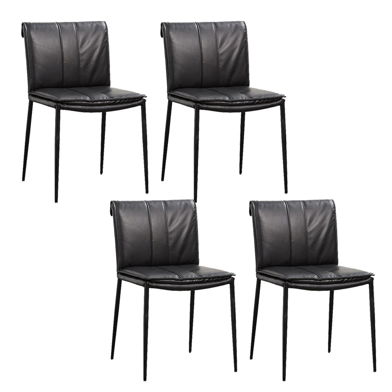 Modern Style Side Chair Upholstered Dining Chair with Metal Base