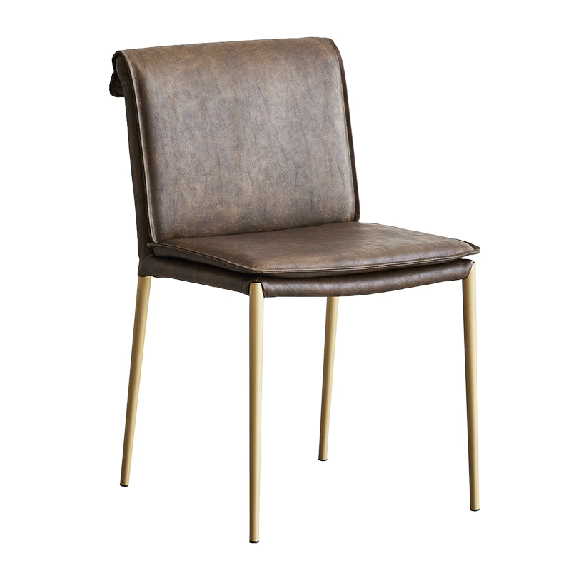 Modern Style Side Chair Upholstered Dining Chair with Metal Base