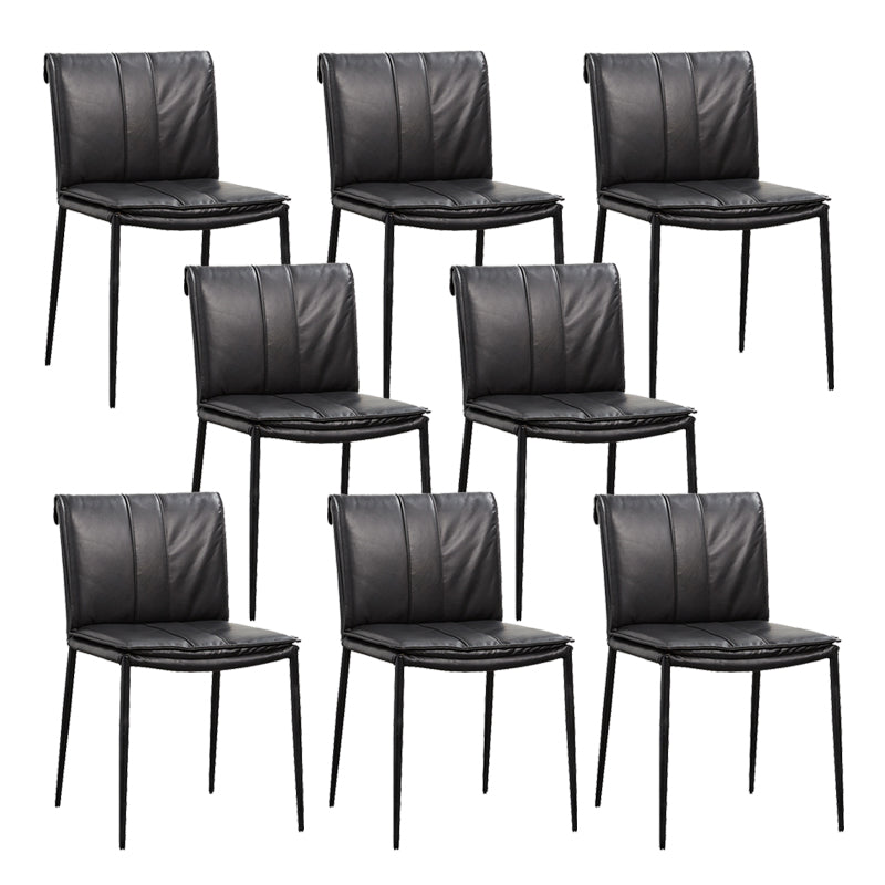 Modern Style Side Chair Upholstered Dining Chair with Metal Base