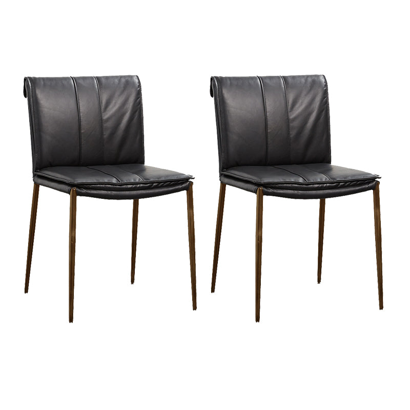 Modern Style Side Chair Upholstered Dining Chair with Metal Base