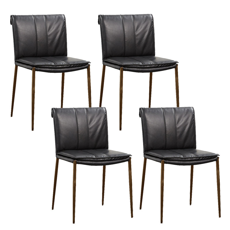 Modern Style Side Chair Upholstered Dining Chair with Metal Base