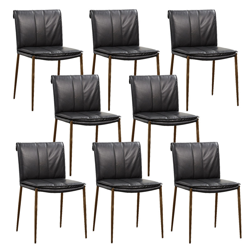 Modern Style Side Chair Upholstered Dining Chair with Metal Base