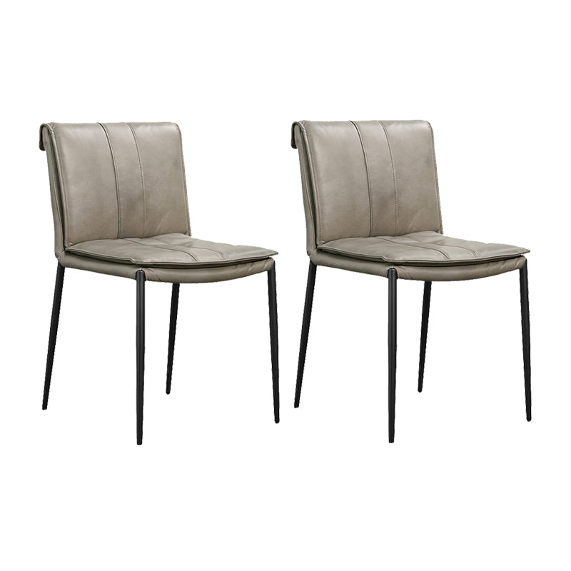 Modern Style Side Chair Upholstered Dining Chair with Metal Base