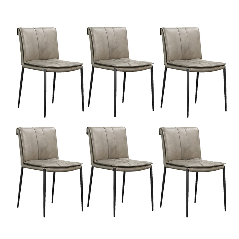 Modern Style Side Chair Upholstered Dining Chair with Metal Base