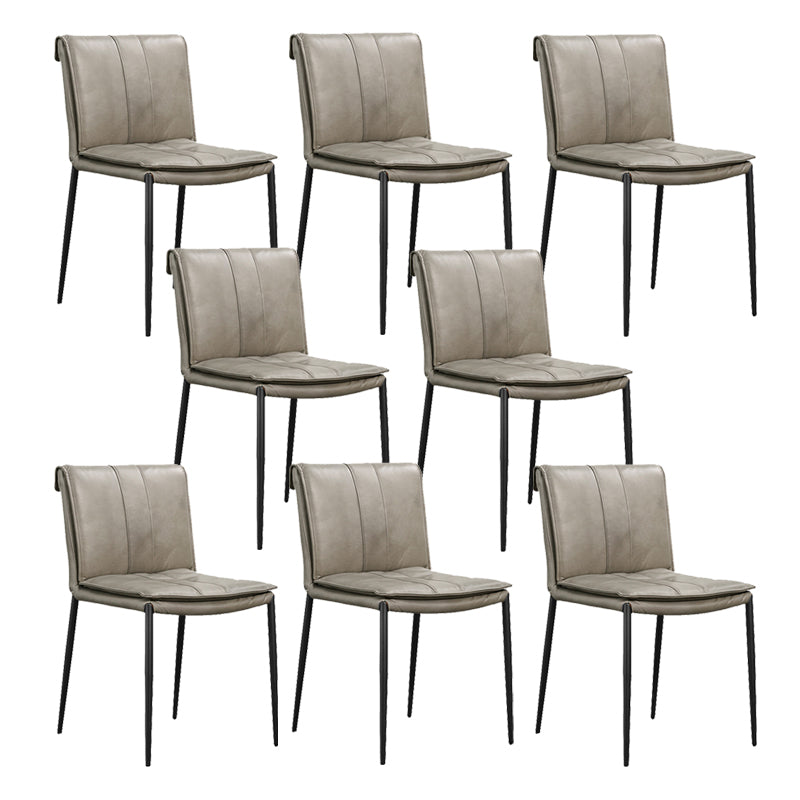 Modern Style Side Chair Upholstered Dining Chair with Metal Base