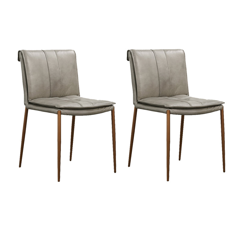 Modern Style Side Chair Upholstered Dining Chair with Metal Base