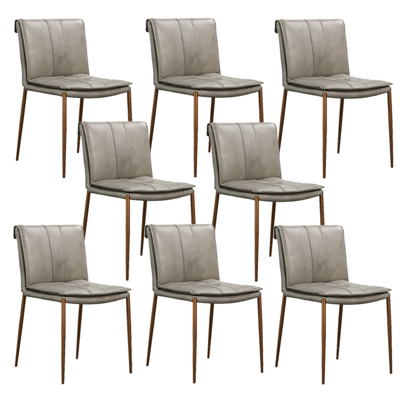 Modern Style Side Chair Upholstered Dining Chair with Metal Base
