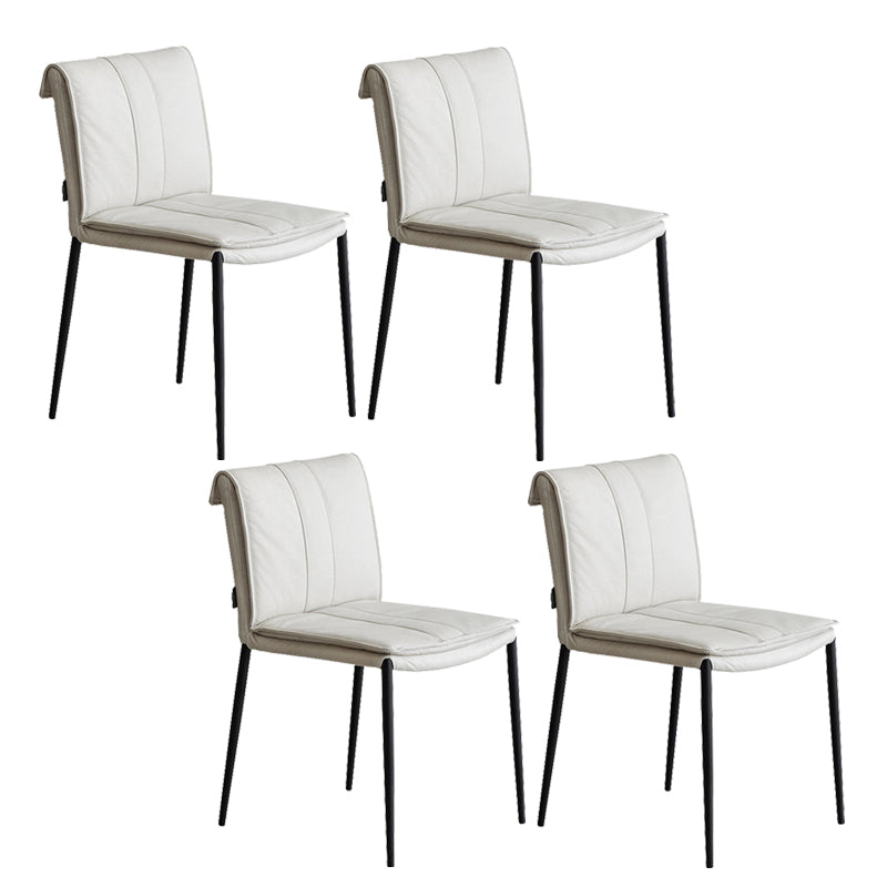 Modern Style Side Chair Upholstered Dining Chair with Metal Base