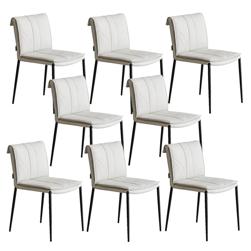 Modern Style Side Chair Upholstered Dining Chair with Metal Base