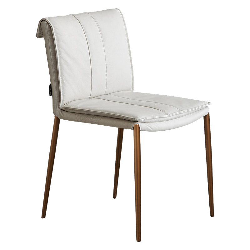 Modern Style Side Chair Upholstered Dining Chair with Metal Base