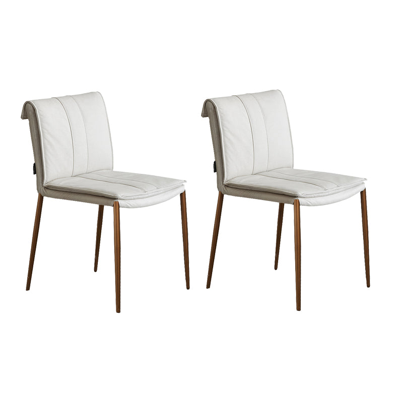 Modern Style Side Chair Upholstered Dining Chair with Metal Base