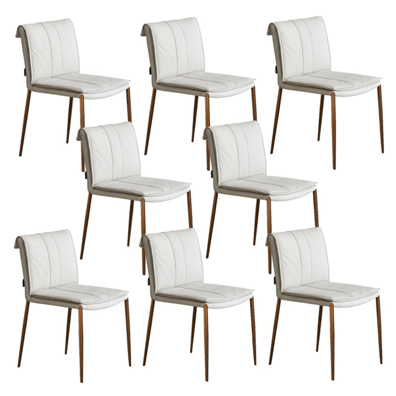 Modern Style Side Chair Upholstered Dining Chair with Metal Base