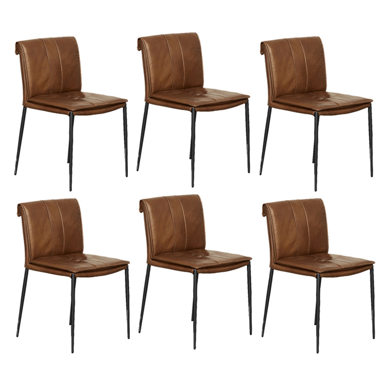 Modern Style Side Chair Upholstered Dining Chair with Metal Base