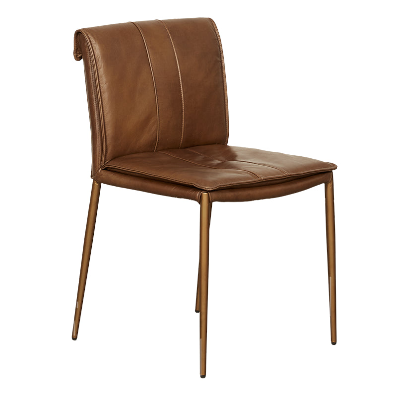Modern Style Side Chair Upholstered Dining Chair with Metal Base